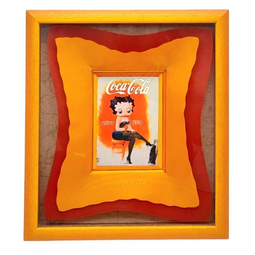 1549 - A Framed Betty Boop and Coca Cola Art Piece. 30cm x 34cm.