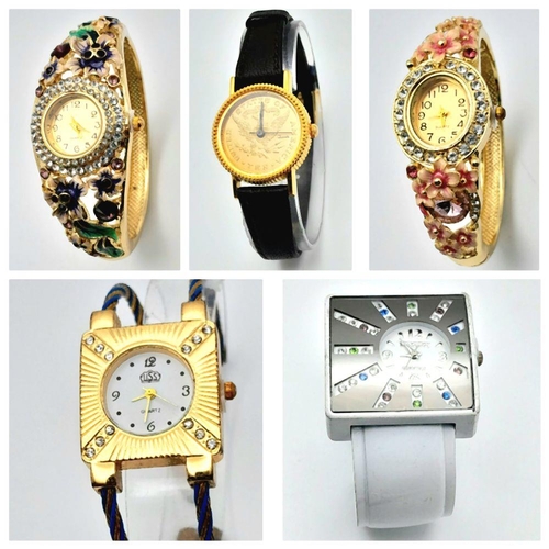 1817 - Five Different Style Ladies Fashion Watches. All in excellent condition but in need of batteries so ... 