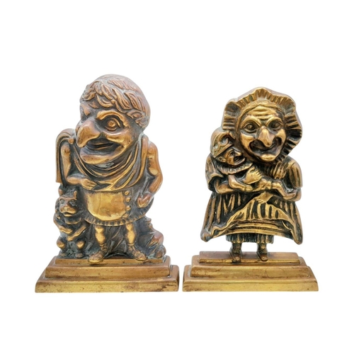 849 - A Vintage Pair of Punch and Judy Brass Doorstops! 30cm x 20cm