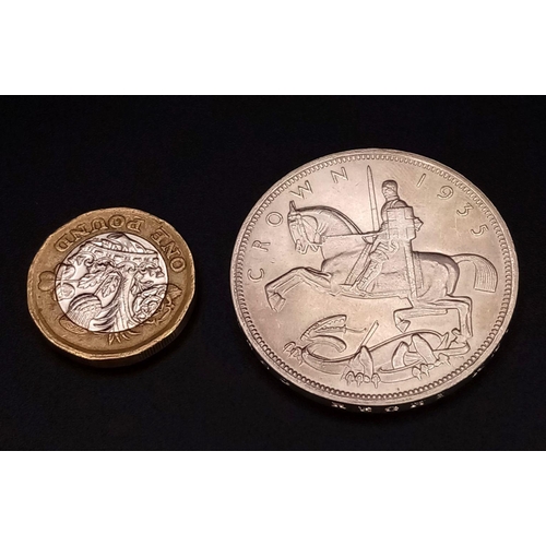 856 - A 1935 Silver Rocking Horse Crown - Uncirculated