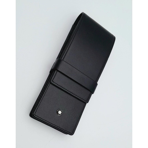 898 - A Montblanc Black Leather Pen Carrying Case. In very good condition. 16cm x 6cm.