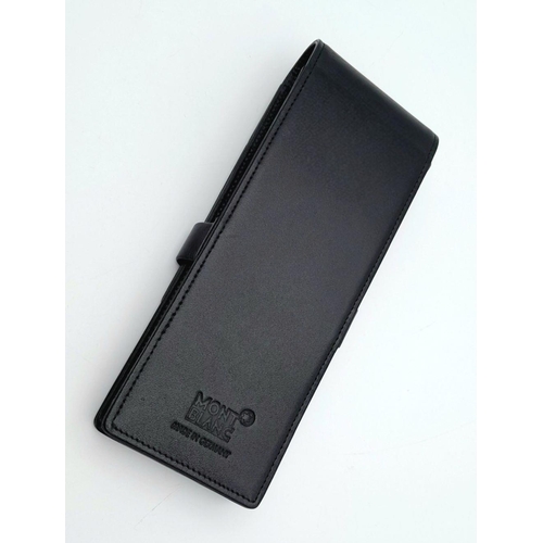 898 - A Montblanc Black Leather Pen Carrying Case. In very good condition. 16cm x 6cm.