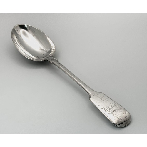 1320 - An antique sterling silver spoon. Full hallmarks London, 1909. Total weight 78.3G. Total length 23cm... 