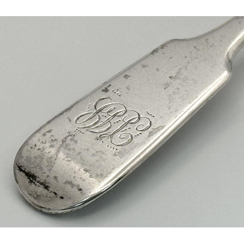 1320 - An antique sterling silver spoon. Full hallmarks London, 1909. Total weight 78.3G. Total length 23cm... 