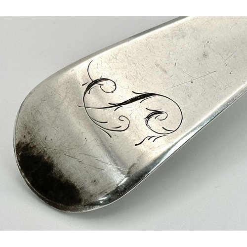 1356 - An antique Georgian sterling silver Basting spoon. Full London hallmarks, 1813. Total weight 107.6G.... 