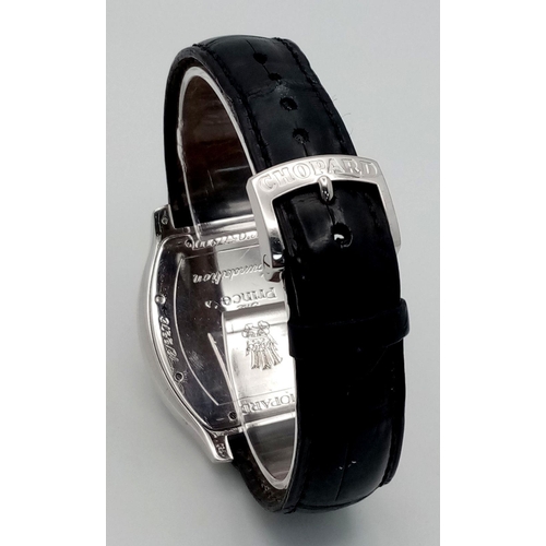 144 - A Chopard Limited Edition 'The Prince's Foundation' Automatic Gents Watch. Black leather strap. Stai... 