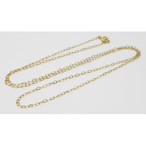 2004 - A 9K Yellow Gold Disappearing Necklace. 40cm. 0.37g.