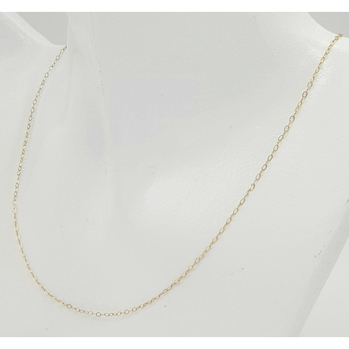 2004 - A 9K Yellow Gold Disappearing Necklace. 40cm. 0.37g.