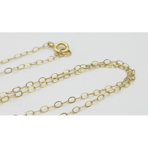 2004 - A 9K Yellow Gold Disappearing Necklace. 40cm. 0.37g.