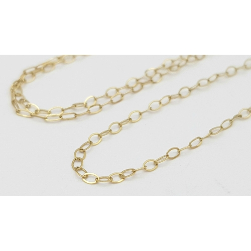 2004 - A 9K Yellow Gold Disappearing Necklace. 40cm. 0.37g.