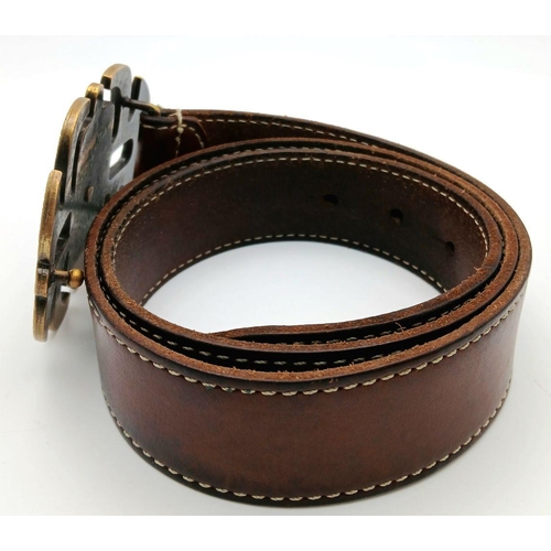 375 - A D&G Brown Leather Belt. 100cm total length. In good condition but please see photos.  Ref: STK0198... 