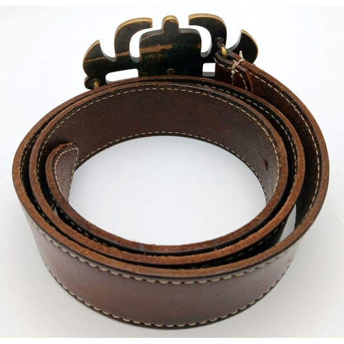 375 - A D&G Brown Leather Belt. 100cm total length. In good condition but please see photos.  Ref: STK0198... 