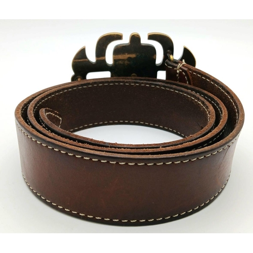 375 - A D&G Brown Leather Belt. 100cm total length. In good condition but please see photos.  Ref: STK0198... 