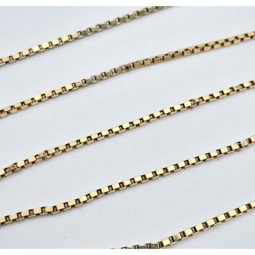 522 - A 9K Yellow Gold Venetian Link Necklace. 46cm. 3.1g.