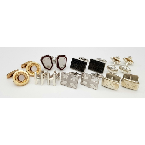 571 - Seven Pairs of Designer Cufflinks: 2 x Dunhill, 1 x Gucci, 1 x Tiffany, 1 x Hermes, 1 x Prada and on... 