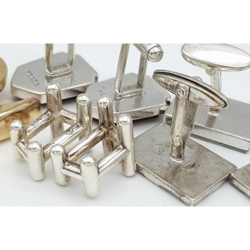 571 - Seven Pairs of Designer Cufflinks: 2 x Dunhill, 1 x Gucci, 1 x Tiffany, 1 x Hermes, 1 x Prada and on... 