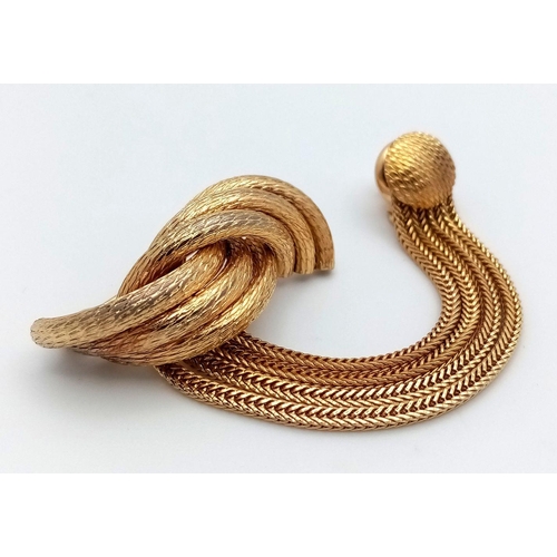 578 - A Designer Christian Dior Gold Plated Tassel Brooch.  Ref: STK019930