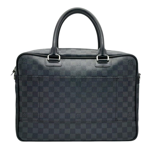 74 - A Louis Vuitton Damier Graphite Business Bag. Damier Graphite canvas exterior with silver-toned hard... 