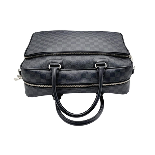 74 - A Louis Vuitton Damier Graphite Business Bag. Damier Graphite canvas exterior with silver-toned hard... 