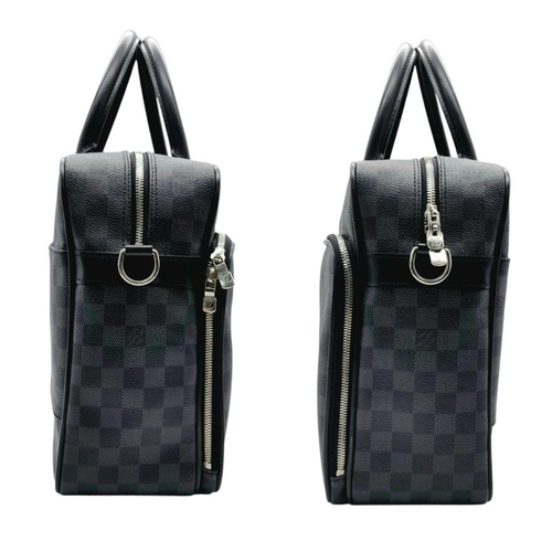 74 - A Louis Vuitton Damier Graphite Business Bag. Damier Graphite canvas exterior with silver-toned hard... 