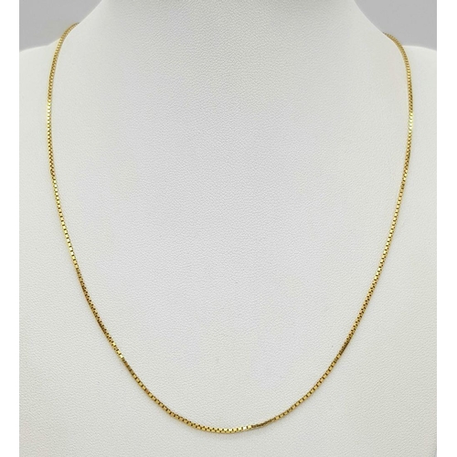 1626 - A 9K Yellow Gold Disappearing Necklace. 44cm. 3g.