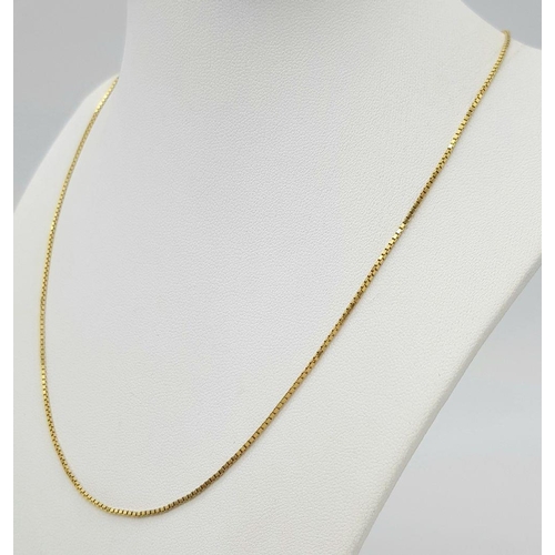 1626 - A 9K Yellow Gold Disappearing Necklace. 44cm. 3g.