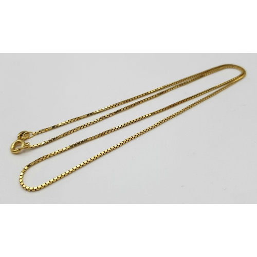 1626 - A 9K Yellow Gold Disappearing Necklace. 44cm. 3g.