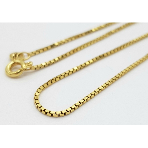 1626 - A 9K Yellow Gold Disappearing Necklace. 44cm. 3g.