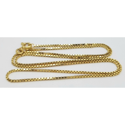 1626 - A 9K Yellow Gold Disappearing Necklace. 44cm. 3g.