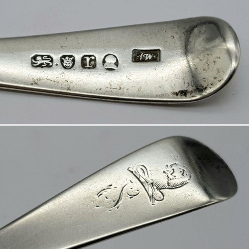 1937 - An antique Georgian sterling silver ladle. Full London hallmarks, 1792. Total weight 55G. Total leng... 