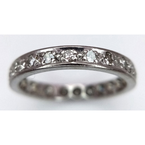 97 - AN 18K WHITE GOLD DIAMOND FULL ETERNITY RING 0.30CT 3.3G TOTAL WEIGHT, SIZE M. Ref: SC 7101