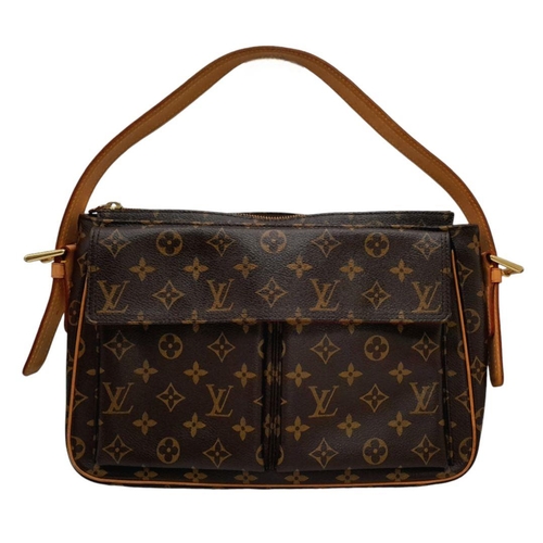 655 - A Louis Vuitton Viva Cite Shoulder Bag. Coated LV canvas exterior with two large pockets. Gold tone ... 