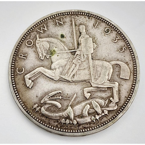 1903 - A Very Fine Condition 1935 Silver Rocking Horse Crown. 28.31 Grams. Graded on the Sheldon Scale.