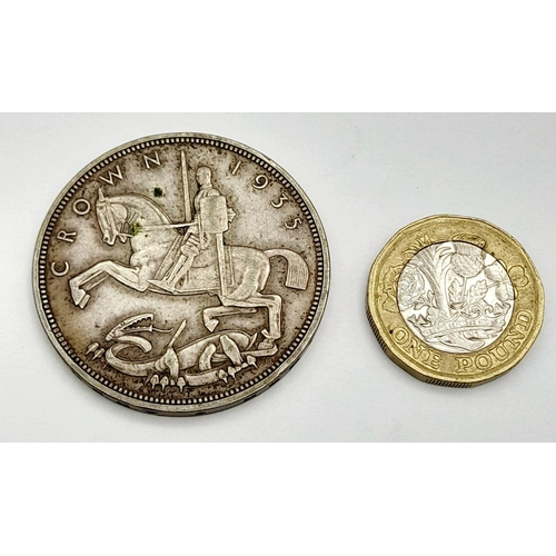 1903 - A Very Fine Condition 1935 Silver Rocking Horse Crown. 28.31 Grams. Graded on the Sheldon Scale.