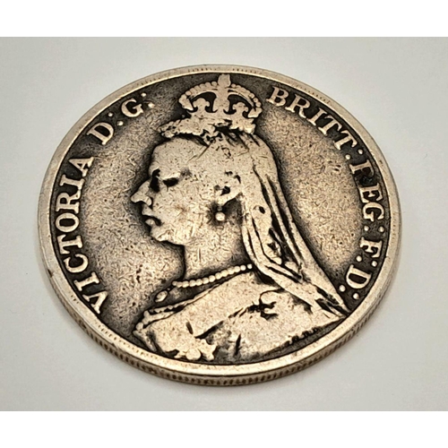 1868 - An 1891 Queen Victoria Silver Crown (925 Silver). Fine Condition as Graded on the Sheldon Scale. 27.... 