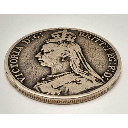 1868 - An 1891 Queen Victoria Silver Crown (925 Silver). Fine Condition as Graded on the Sheldon Scale. 27.... 