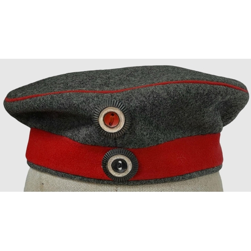 642 - A WW1 1914 Dated Imperial German Feld Mütze Pork Pie Hat. Marked to the 157th (4th Silesian) Infantr... 