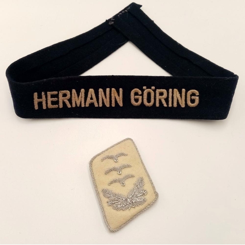 138 - A 3rd Reich 1st Paratrooper Panzer Division Hermann Göring Enlisted Mans/Ncos Cuff Title and Collar ... 