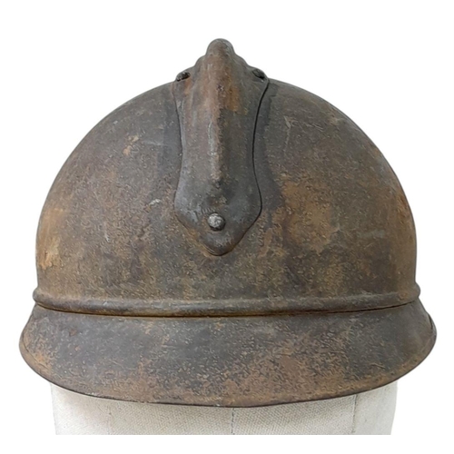 201 - A WW1 French Infantry M1915 Adrianne Helmet with liner. Much of the original Paint remaining.