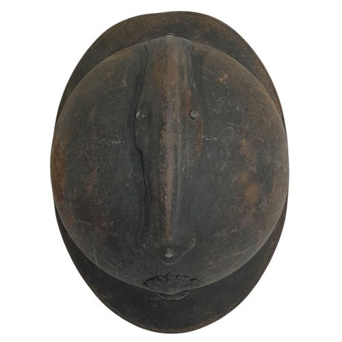 201 - A WW1 French Infantry M1915 Adrianne Helmet with liner. Much of the original Paint remaining.