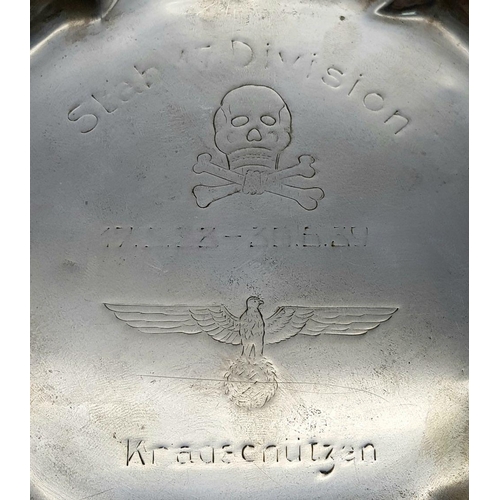 257 - A 3rd Reich Silver Plated Service Memorial Dish Stab 17 “With Gallantry & Honour 17.03.38-30.06.39 P... 