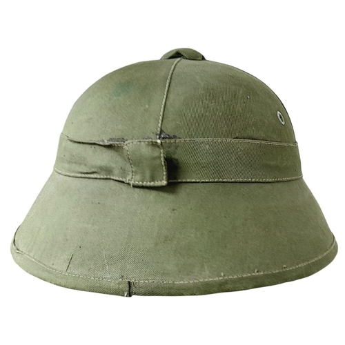 348 - An Indo China Viet Minh 1950’s Fibre Helmet. These are a slightly different shape to those used duri... 