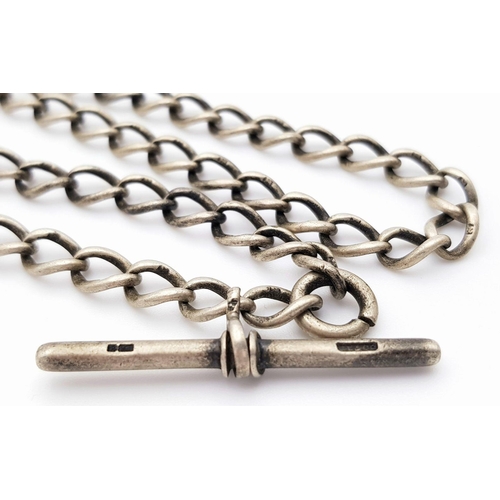 416 - An Antique Solid Silver 925 Watch Chain with Fob and One Extra Silver (gold tone) Fob, Total weight:... 