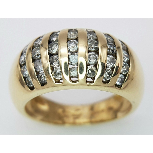 545 - A 9K YELLOW GOLD DIAMOND SET RING 0.50CT 6G TOTAL WEIGHT , SIZE L. Ref: SC 7003