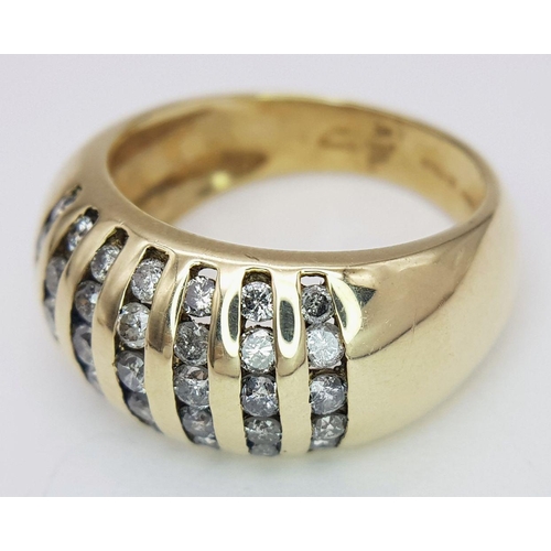 545 - A 9K YELLOW GOLD DIAMOND SET RING 0.50CT 6G TOTAL WEIGHT , SIZE L. Ref: SC 7003