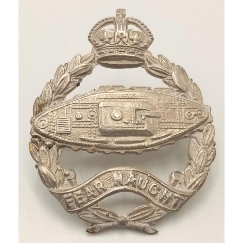 1023 - A 1924 Issue Royal Tank Regiment (tank facing the wrong way) Officers Silver Cap Badge