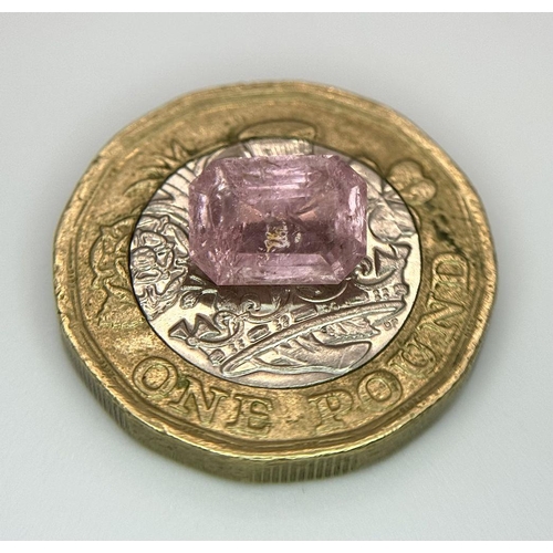 2295 - A 2.35ct Afghan Pink Tourmaline Gemstone. Octagon shape and step cut. Comes with GFCO certificate. R... 