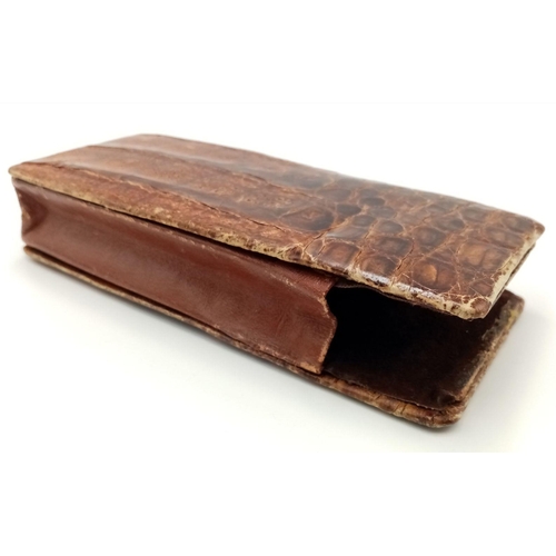 2298 - A Vintage Crocodile Skin Glasses Case. 16cm x 7cm