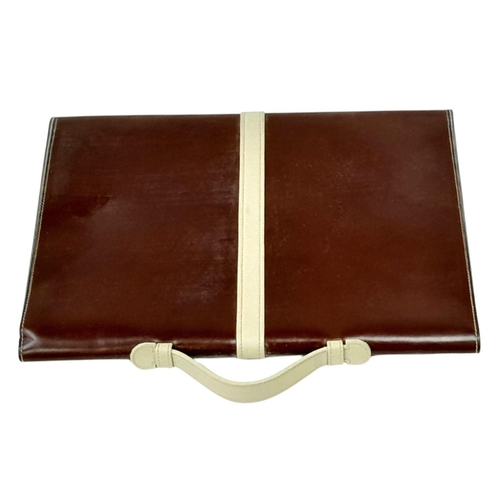 2281 - A Brown London Leather Document Case by Simpson of  London. Approximately 38cm length x 28cm height.... 