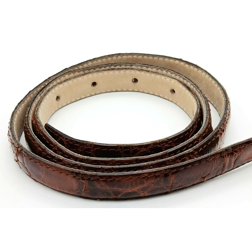 2208 - A Vintage Crocodile Skin Belt. 109cm